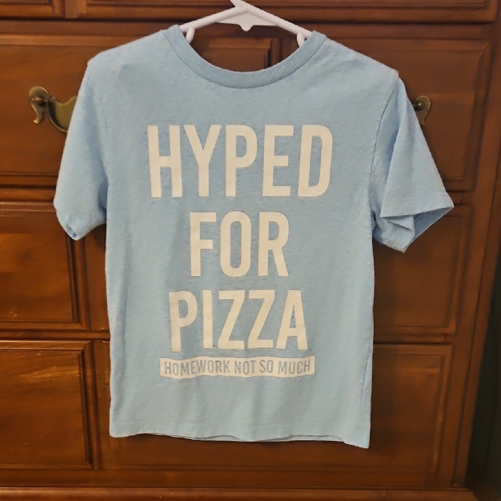 Hyped For Pizza Blue T-shirt